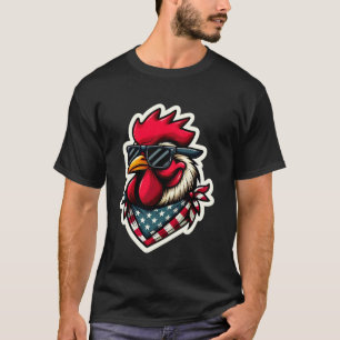 Camiseta Galo 4 De Julho Dia Da Independência Americana EUA