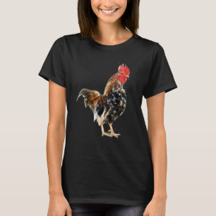 Camiseta Galo Aquarela Galinha Motivo Animal de Fazenda