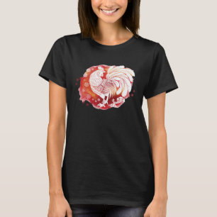 Camiseta Galo Asiático Zodíaco Chinês Galo Vermelho Chique