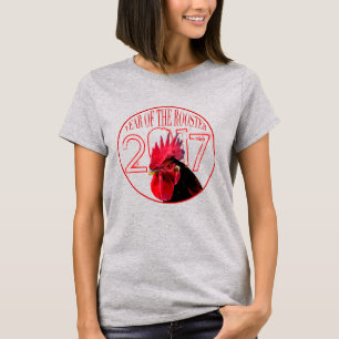 Camiseta Galo Chinês Pixelizado Ano Novo 2017 Mulheres Tee