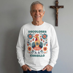 Camiseta Galo Cursillo DeColores Arte Folclórica Floral Tur