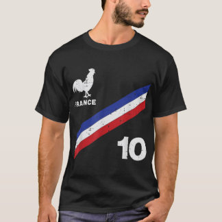 Camiseta Galo da Bandeira França Número 10 Homens do Ventil