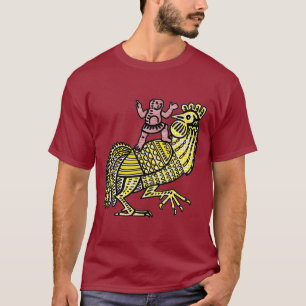 Camiseta Galo de Arte Pop Retrô com Figura Ben-Day Dot