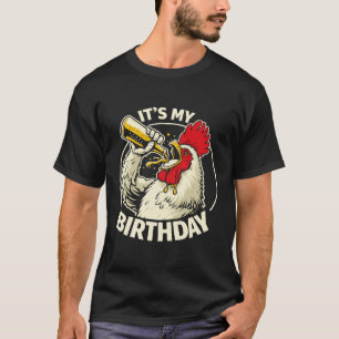 Camiseta Galo de Bebida de Aniversário de Golpe de Cerveja