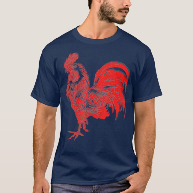 Camiseta Galo de Galinhas Vermelhas (Frente)