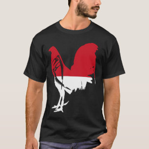 Camiseta Galo de jogos Indonésia Galo de bandeira indonésio