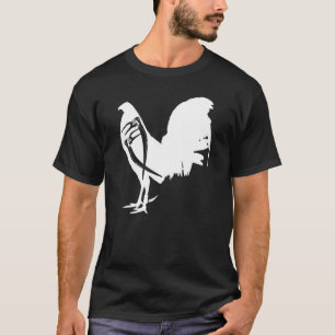 Camiseta Galo de soja branca e galinha de galinha galego