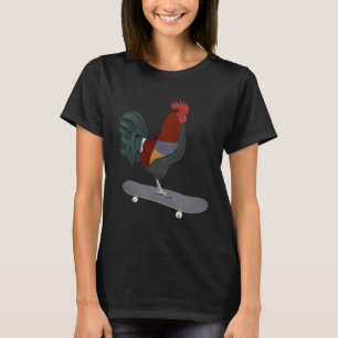 Camiseta Galo Frango Ave Skateboard Observador de Aves Biól