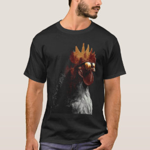 Camiseta Galo Frango com Motivo de Óculos de Sol Galo Legal