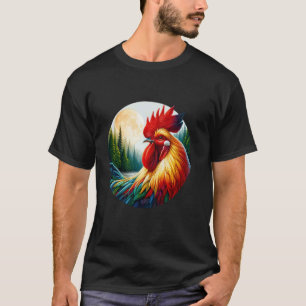 Camiseta Galo Frango Dupla Exposição Surreal Floresta Nat