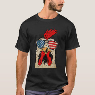 Camiseta Galo Legal Usando Óculos de Sol Bandeira dos EUA R