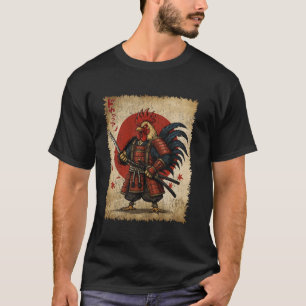 Camiseta Galo Lutador de Katana Samurai Destemido Vi