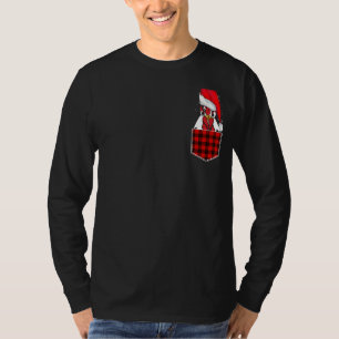Camiseta Galo Papai noel Natal Galinha Pajama Em Pocket X