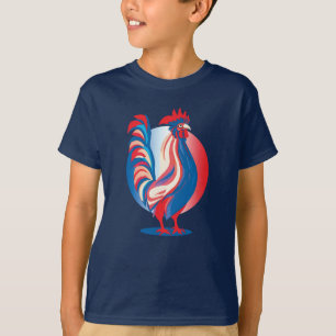 Camiseta Galo Patriótico da Bandeira Francesa