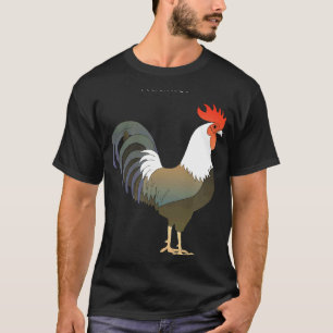 Camiseta Galo Pavoneando Arte de Galinha Doméstica