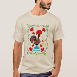 Camiseta Galo Tradicional de Portugal em preto