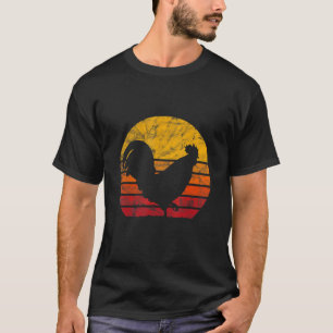 Camiseta Galo Vintage Retro Galo de Briga Galinha Pôr do So