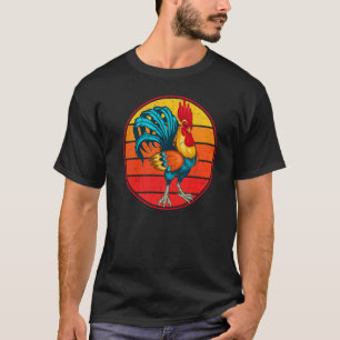 Camiseta Galo Vintage Retro Para Fazendeiro de Frango