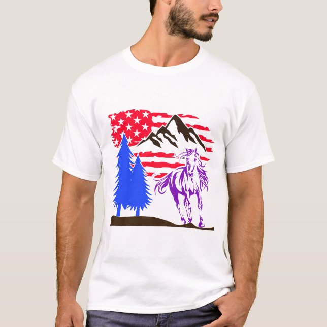 Camiseta Galopagem de Cavalos de Montanha Selvagem (Frente)