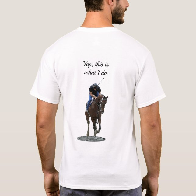 Camiseta Galopagem Por Cavalo Cruzado E Camiseta-T Rider B (Verso)