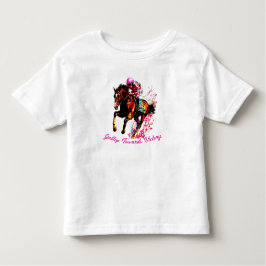 Camiseta Galope Em Direção À Vitória. Retrato de Cavalo Ele