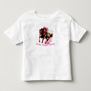 Camiseta Galope Em Direção À Vitória. Retrato de Cavalo Ele