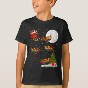 Camiseta Galos Galinhas Papai Noel Trenó Voador Divertido M