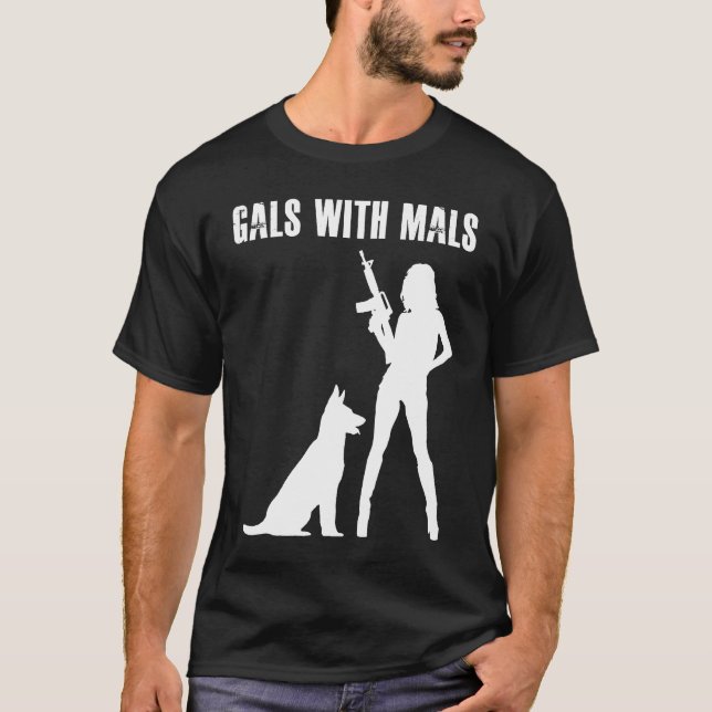 Camiseta Gals With Mals  Belgian Malinois   For Women (Frente)
