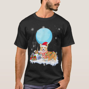 Camiseta Galsh Corgi Cachorro Cachorro Luzes de Natal Bonit