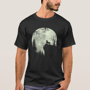 Camiseta Galsh Corgi Dog E Moon Howl Na Floresta Dog Hallow