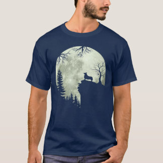 Camiseta Galsh Corgi Dog e Moon Howl no Cachorro da Florest