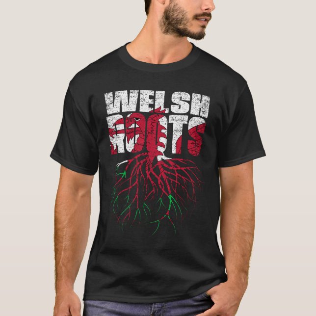 Camiseta Galsh Roots Wales Heritage Flag (Frente)
