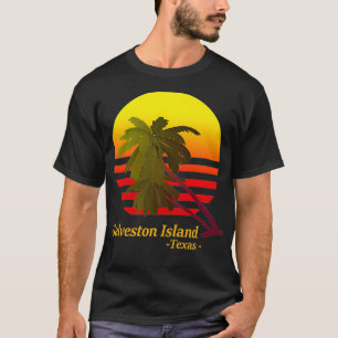 CAMISETA GALVESTON ISLAND, TEXAS BEACH SUNSET VACA SOUV