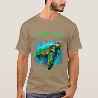 Camiseta Galveston Texas Watercolor Sea Turtle
