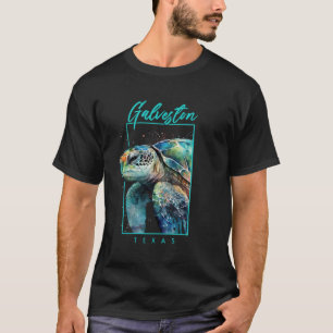 Camiseta Galveston Texas Watercolor Sea Turtle Retrato