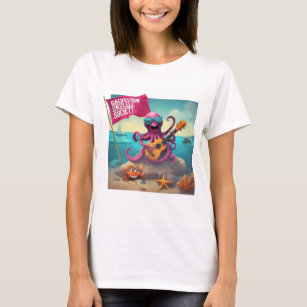 Camiseta Galveston Ukulele Camisa-T de mulher Octopus FrLar