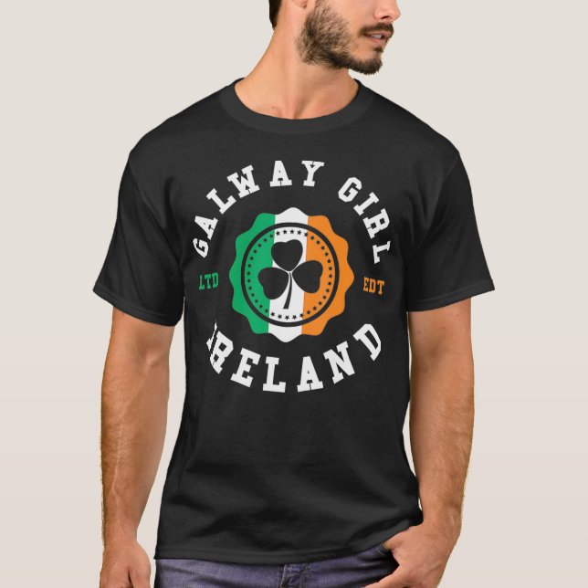 Camiseta Galway Girl Ireland Shamrock Irish Orgulho (Frente)