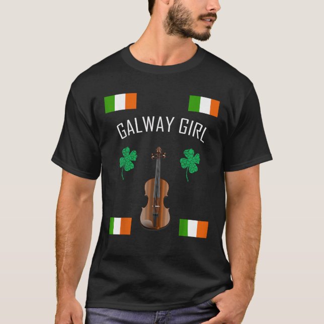 Camiseta Galway Girl T Shirt Men Women Youth Ireland Flag T (Frente)