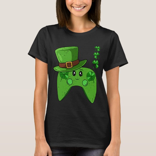 Camiseta Gam de Dia de São Patrício Shamrock do Controlador (Frente)