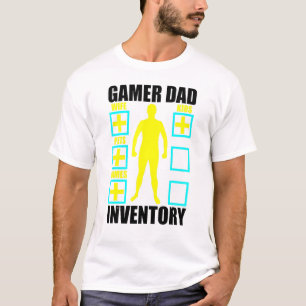 Camiseta Gama de Vídeo de Estatísticas de Inventário de Pai
