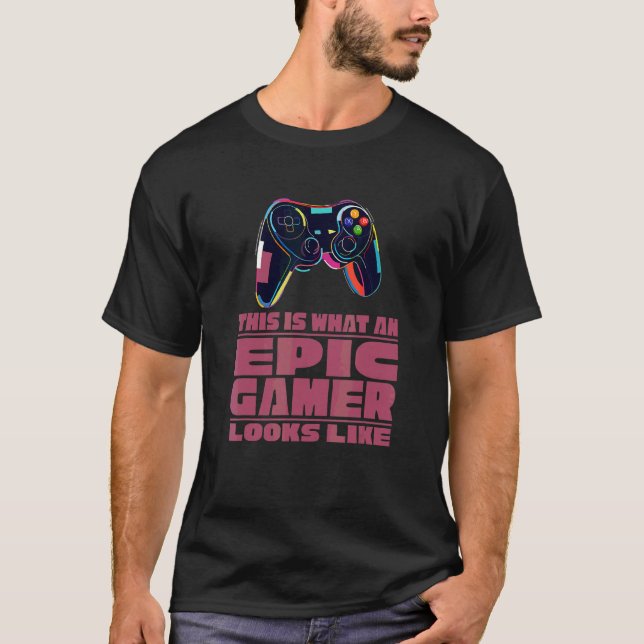 Camiseta Gama de vídeo de rede para Geek de jogos Epic Game (Frente)