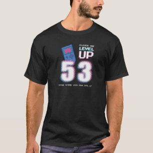 Camiseta Gama de Vídeo Desbloqueado do nível 53 da Garota d
