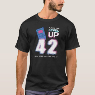 Camiseta Gama de vídeo desbloqueado nível 42 da 42ª garota