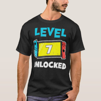 Camiseta Gama de vídeo do Gamer 7 Birthday Gift desbloquead