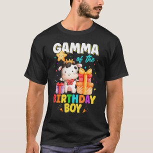 Camiseta Gama do Menino do Aniversário Fazenda Animais Famí