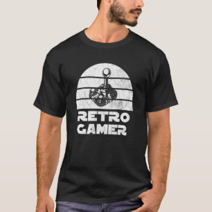 Camiseta Gama retrógrada com joystick e pôr do sol