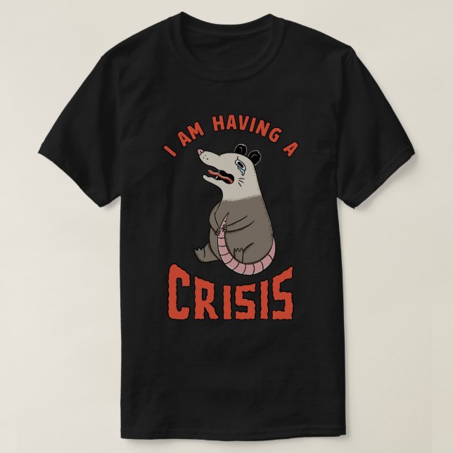 Camiseta gambá com crise (Frente do Design)
