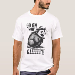 Camiseta Gambá de Cowboy Vintage Vá Agora Western 