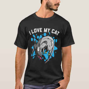 Camiseta Gambá Eu Amo Meu Gato Gambá