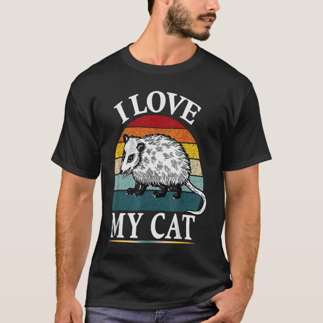 Camiseta Gambá Eu Amo Meu Gato  Gambá  1 (Frente)